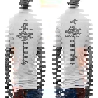 背中に十字架 大きな十字架 クリスチャン メンズTシャツ バックプリント - Kawaiitshirt