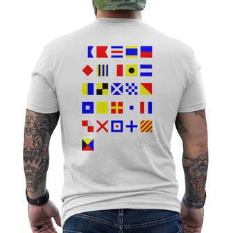 航海信号旗 アルファベット メンズTシャツ バックプリント - Kawaiitshirt