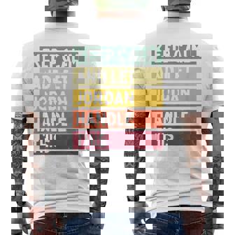 落ち着いて、ジョーダンにこの面白いレトロな引用を任せてください メンズTシャツ バックプリント - Kawaiitshirt