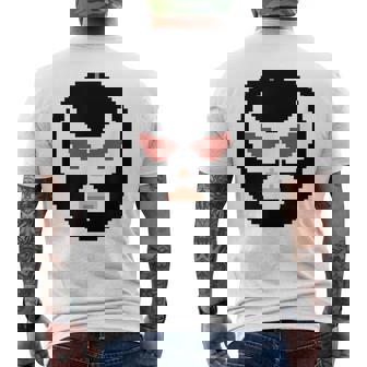 覆面レスラー マスク ピクセルアート ドット絵 怪人 プロレス メンズTシャツ バックプリント - Kawaiitshirt