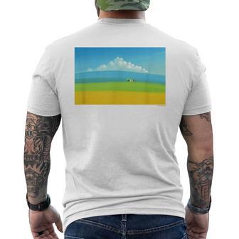 詩とメルヘン 葉祥明 トスカーナの祈り P3031 メンズTシャツ バックプリント - Kawaiitshirt