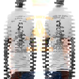 誰が戻ったと思う？また戻ってきましたイエスキリストハッピーイースター メンズTシャツ バックプリント - Kawaiitshirt