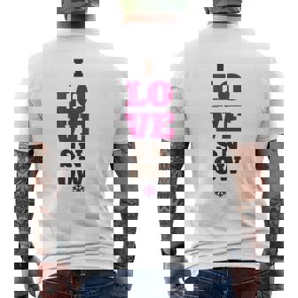 雪の冬が大好き メンズTシャツ バックプリント - Kawaiitshirt