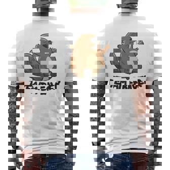 面白いビーバー分隊チームビーバー メンズTシャツ バックプリント - Kawaiitshirt