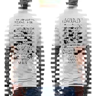 音楽とトカゲ ヤモリ ミュージシャン 爬虫類 メンズTシャツ バックプリント - Kawaiitshirt