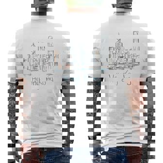 香港旅行 お土産 歴史的都市 ランドマーク ギフト メンズTシャツ バックプリント - Kawaiitshirt