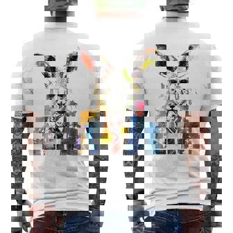 鮮やかなカンガルー、ネクタイ付き。 メンズTシャツ バックプリント - Kawaiitshirt