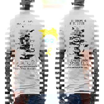 黒猫大丈夫だよ元気だ肉腫啓発 メンズTシャツ バックプリント - Kawaiitshirt