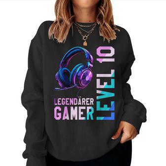 10 Geburtstag Junge Mädchen Nager Level 10 Jahre Gamer Sweatshirt Frauen - Geschenkecke