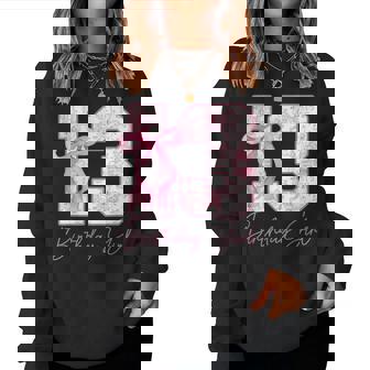 13Th Birthday Girl Pink Coquette Bow 13 Year Old Aesthetic Women Sweatshirt | Seseable UK