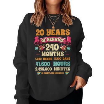 20 Years Of Service 20Th Year Work Anniversary For Women Women Sweatshirt - Thegiftio UK