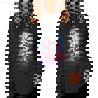 3 Flamingos Howling At The Moon Pink Flamingo Lover Women Sweatshirt - Thegiftio