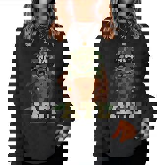 404 Atlanta Native Black Woman Locs Camo Hat Women Sweatshirt - Thegiftio