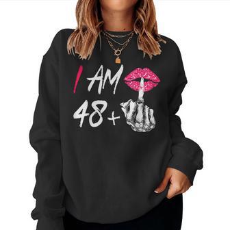 I Am 48 Plus 1 Middle Finger For A 49Th Birthday For Women Women Sweatshirt - Thegiftio UK