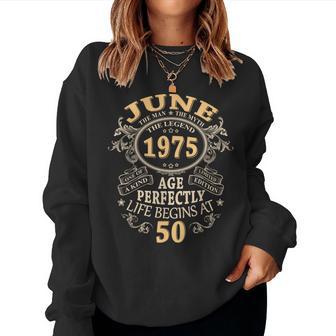 50 Años Cumpleaños Hombre Junio 1975Intage 1975 Sudadera Mujer - Regaloses