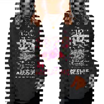 51歳 1975年4月 花柄 51歳 誕生日 男性 女性 レディーススウェットシャツ - Kawaiitshirt