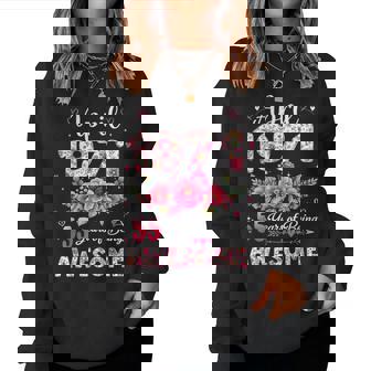 55歳 1971年4月 花柄 55歳 誕生日 男性 女性 レディーススウェットシャツ - Kawaiitshirt