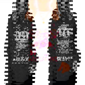 57歳 1969年2月 花柄 57歳 誕生日 男性 女性 レディーススウェットシャツ - Kawaiitshirt