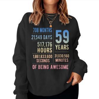 59歳の誕生日 男性 女性 面白い 59歳 レディーススウェットシャツ - Kawaiitshirt