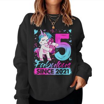 5Th Birthday Girl 5 Year Old 5 Birthday Girl Women Sweatshirt | Seseable UK