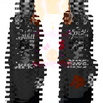 5Th Birthday Princess Melanin Afro Girl Birthday Party Women Sweatshirt | Mazezy