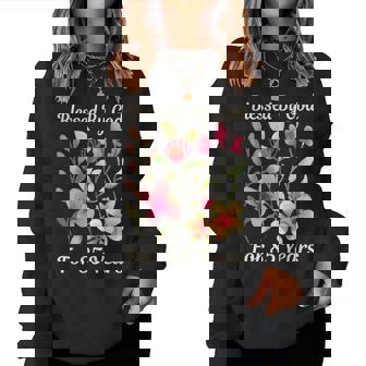 85歳 神様の祝福 かわいい庭の花 85歳の誕生日 長袖tシャツ レディーススウェットシャツ - Kawaiitshirt