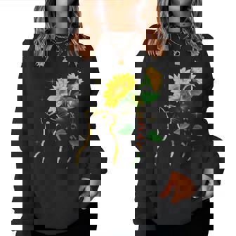 8647 Subtle Anti Trump 86 47 Sunflower Cat Lovers Feminist Women Sweatshirt - Monsterry