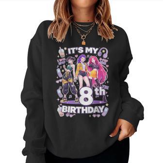 8Th Birthday 8 Year Old Girl Korean Pop Kpop Bday Party Women Sweatshirt - Thegiftio UK