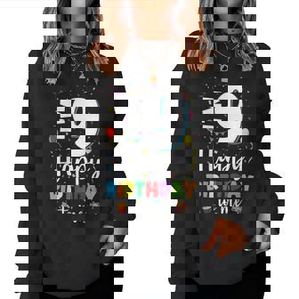 9歳 誕生日 ハッピーバースデー 9歳 男の子 女の子 9歳 レディーススウェットシャツ - Kawaiitshirt