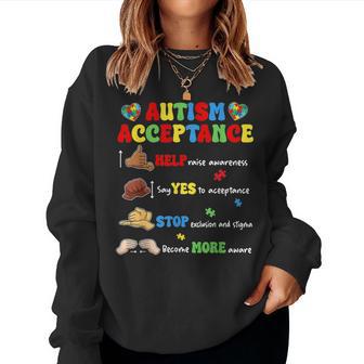Autism Awareness Acceptance Hand Sign Language Sped Teacher Women Sweatshirt | Mazezy
