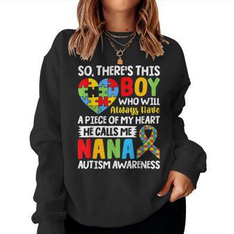 Autism Awareness Nana Autistic Heart Proud Autism Grandma Women Sweatshirt - Thegiftio UK