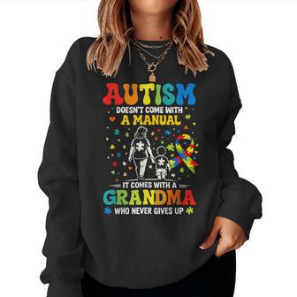 Autism Grandma Doesn't Come With A Manual Awareness Puzzle Women Sweatshirt | Mazezy