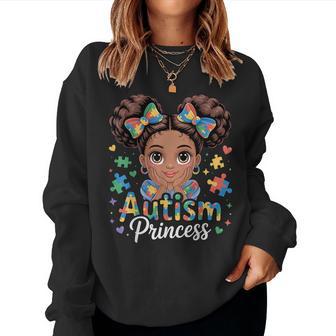 Autism Princess Coquette Bow Daughter Autism Awareness Girls Women Sweatshirt - Seseable