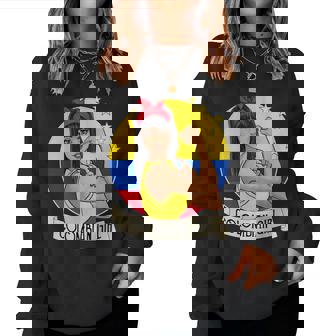 Bandera Colombiana Chica Esposa Colombiana In Mangas Sudadera Mujer - Regaloses