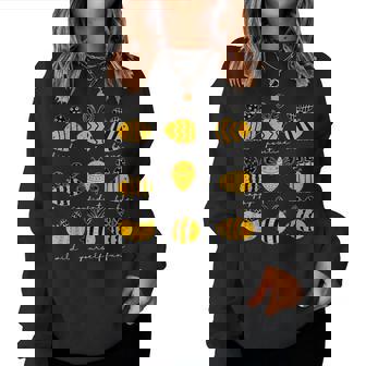 Bee Kind Positive Brave Happy Confident Humble Teacher Women Sweatshirt - Thegiftio