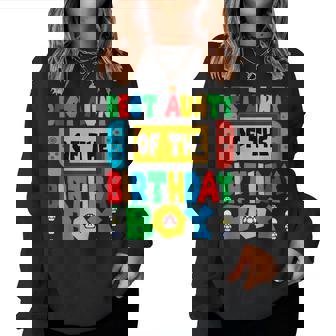 Best Aunty Of The Birthday Boy Game Gaming Dad And Mom Youth Women Sweatshirt | Mazezy