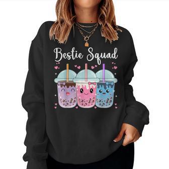 Bestie Squad Bubble Tea Cute Kawaii Friends Lovers Bff Girls Women Sweatshirt - Thegiftio