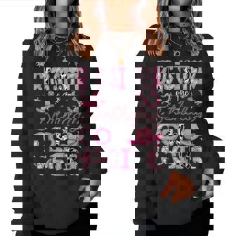 Big Sister Of The Birthday Cow Girl Rodeo Cowgirl Birthday Women Sweatshirt | Mazezy