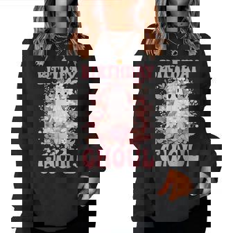 Birthday Ghoul Floral Ghost Bow Halloween Birthday Girls Women Sweatshirt | Mazezy