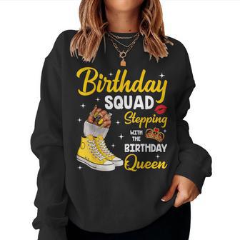 Birthday Squad Stepping With The Birthday Queen Shoes Nails Women Sweatshirt - Thegiftio UK
