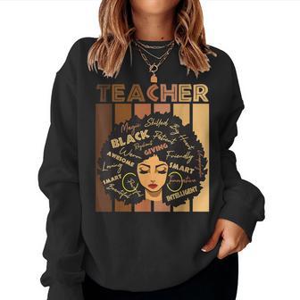 Black Smart Teacher Afro Girl Melanin African American Wowen Women Sweatshirt - Monsterry