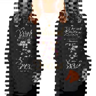 Blessed By God For 75 Years 75Th Birthday Women Women Sweatshirt - Thegiftio