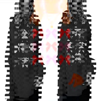 Bow Cute Graphic Red And Pink Theme For Girl Women Women Sweatshirt - Thegiftio