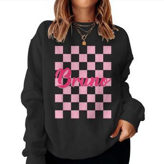 Bruno First Name I Love Bruno Boy Groovy 80'S Vintage Women Sweatshirt - Thegiftio UK