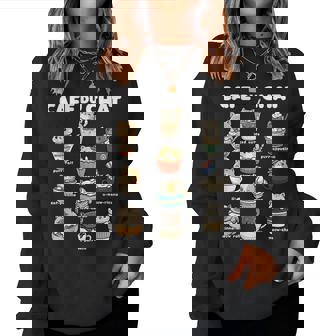 Cafe Du Chat Cute Coffee Cats Kawaii Pun Women Sweatshirt | Mazezy