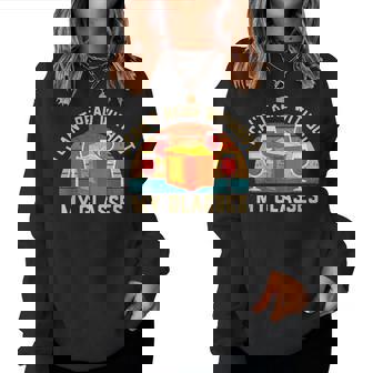 I Can't Read Without My Glasses Passover 4 Cups Wine Haggada Women Sweatshirt | Seseable FR