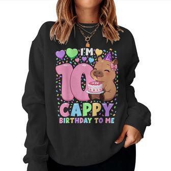 Capybara Birthday Kawaii Girl Capybara 10Th Birthday Women Sweatshirt - Thegiftio