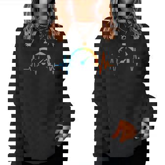 Car Speedometer Heartbeat Racing Car Guy Driver Racer Women Sweatshirt | Mazezy