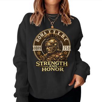 Casco Centurión Romano Fuerza Honor Antigua Roma 753 AC In Mangas Sudadera Mujer - Regaloses