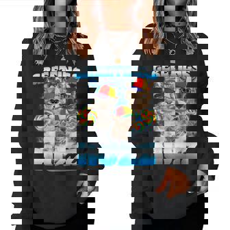 Cat Meme Greetings Huzz Silly Cats Lover For Mom Women Sweatshirt | Mazezy